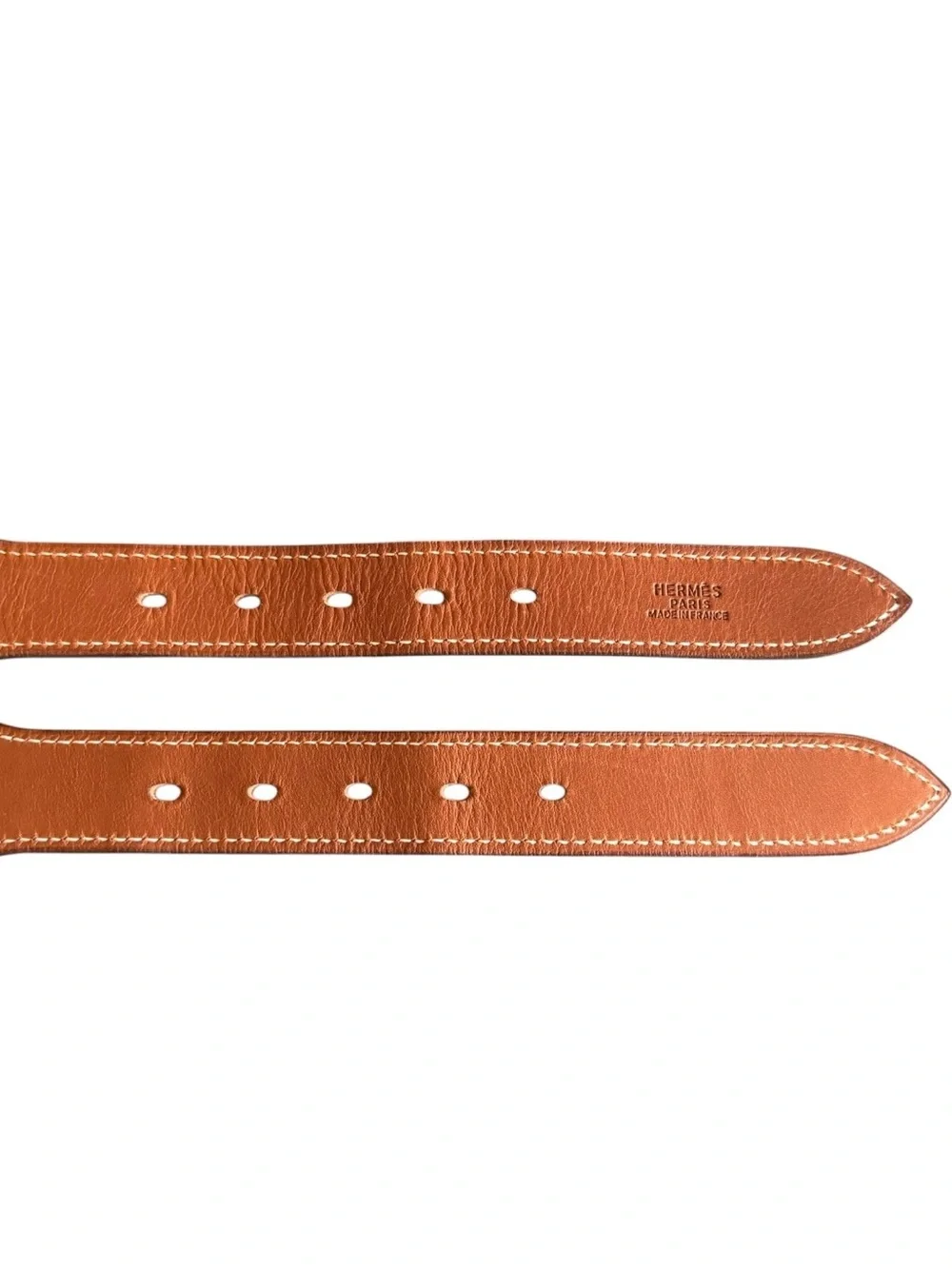 Hermes Two-Tone 2009 Leather Etriviere Double-Strap Belt Sz  display picture 3